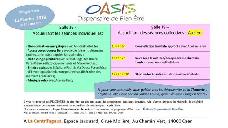 Programme fevrier oasis BE